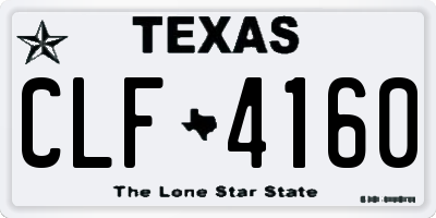 TX license plate CLF4160