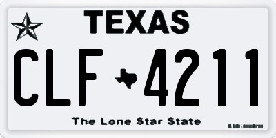TX license plate CLF4211