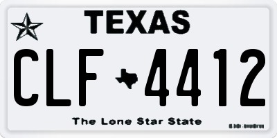 TX license plate CLF4412