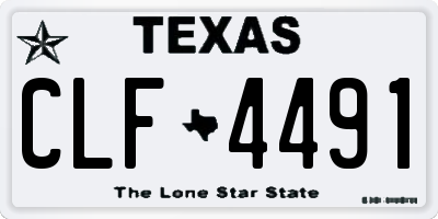 TX license plate CLF4491