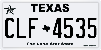 TX license plate CLF4535