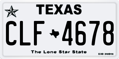 TX license plate CLF4678