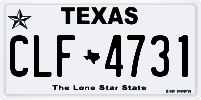 TX license plate CLF4731