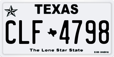 TX license plate CLF4798