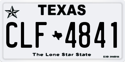 TX license plate CLF4841