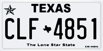 TX license plate CLF4851