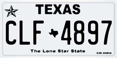 TX license plate CLF4897