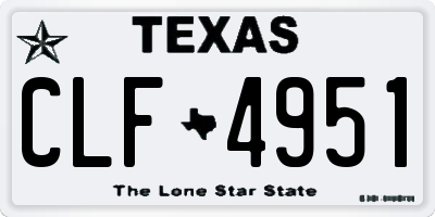 TX license plate CLF4951