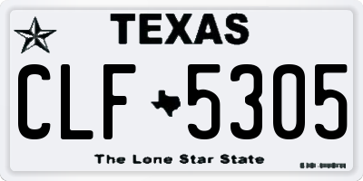 TX license plate CLF5305