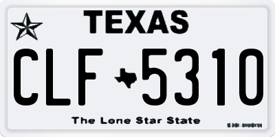 TX license plate CLF5310