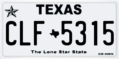 TX license plate CLF5315