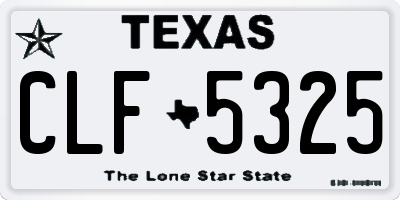 TX license plate CLF5325
