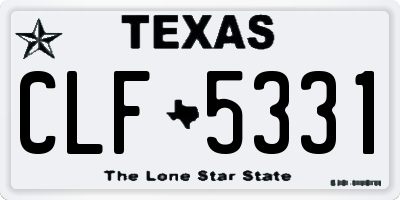 TX license plate CLF5331