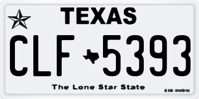 TX license plate CLF5393