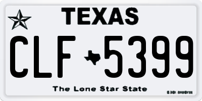 TX license plate CLF5399