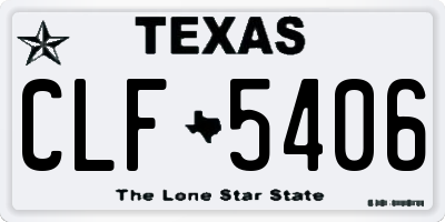 TX license plate CLF5406
