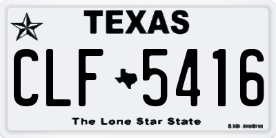 TX license plate CLF5416