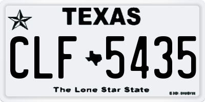 TX license plate CLF5435