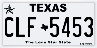 TX license plate CLF5453
