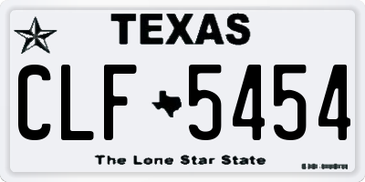TX license plate CLF5454