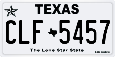 TX license plate CLF5457