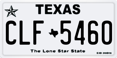 TX license plate CLF5460
