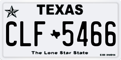 TX license plate CLF5466
