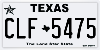 TX license plate CLF5475