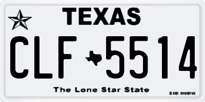 TX license plate CLF5514
