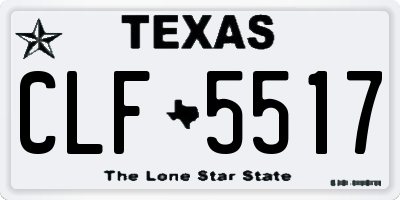 TX license plate CLF5517