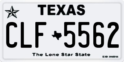 TX license plate CLF5562