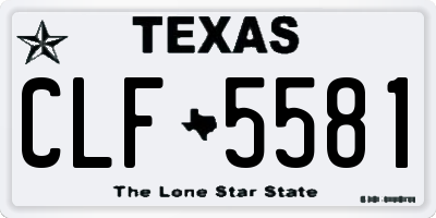TX license plate CLF5581
