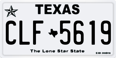 TX license plate CLF5619