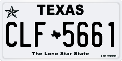 TX license plate CLF5661