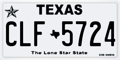 TX license plate CLF5724