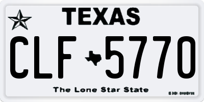 TX license plate CLF5770