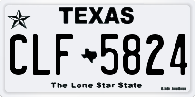 TX license plate CLF5824