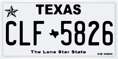 TX license plate CLF5826