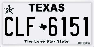 TX license plate CLF6151