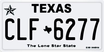 TX license plate CLF6277