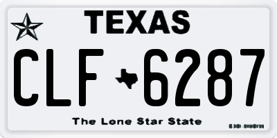 TX license plate CLF6287