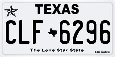 TX license plate CLF6296