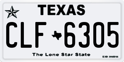 TX license plate CLF6305