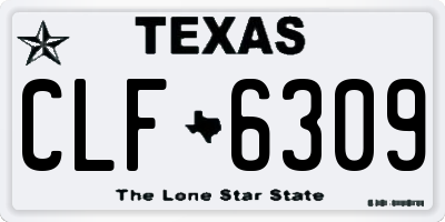 TX license plate CLF6309