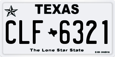 TX license plate CLF6321