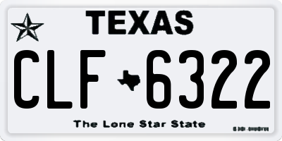 TX license plate CLF6322