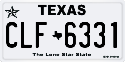 TX license plate CLF6331