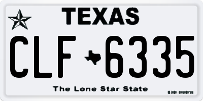 TX license plate CLF6335