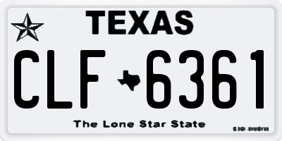 TX license plate CLF6361