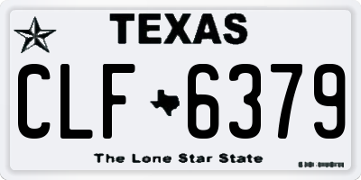 TX license plate CLF6379